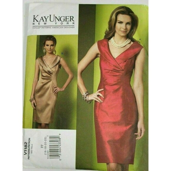 Sewing Pattern Vogue V1182 Kay Unger New York Designer Dresses Size 16-22 Uncut - Picture 6 of 6